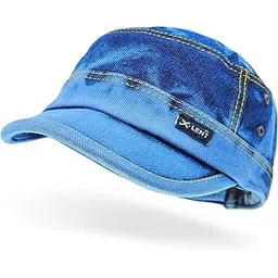x-lent Denim Cap Army Military Distressed Baseball Flat Top Retro Fashion Washed Cotton Sun Visor Hat Adjustable Dabba JeansUnisex M2-picture-37