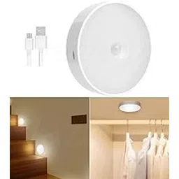 X14 Store® Motion Sensor Light for Home with USB Charging Wireless Self Adhesive LED Nightlight Rechargeable Body Sensor Wall Light for Hallway, Wardrobe, Bedroom, Stairs (White)-image-19