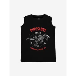 x2o Kids Black & Red Printed Pure Cotton Innerwear Vests-picture-46