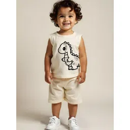 x2o Kids Pack Of 2 Animal Printed Sleeveless Pure Cotton T-shirt With Shorts-picture-35
