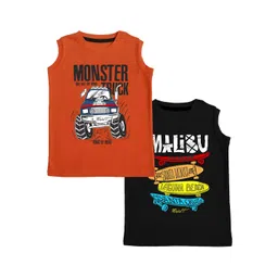 x2o Kids Pack Of 2 Printed Pure Cotton Innerwear Vests-picture-15