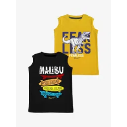 x2o Kids Pack Of 2 Printed Pure Cotton Innerwear Vests-picture-16