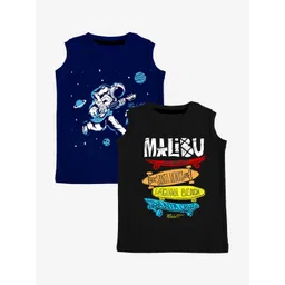 x2o Kids Pack Of 2 Printed Pure Cotton Innerwear Vests-picture-17
