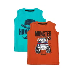 x2o Kids Pack Of 2 Printed Pure Cotton Innerwear Vests-picture-21