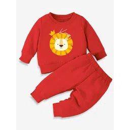 x2o Kids Printed Round Neck Cotton Sweatshirt With Jogger-picture-52