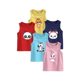 x2o Pack Of 5 Printed Pure Cotton Innerwear Vests-picture-21