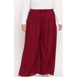 xaim edge Women Loose Fit Maroon Viscose Rayon Trousers-picture-22