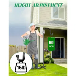 XDW-GIFTS Bird Feeder Pole for Outdoor, 60 Inch Shepherds Hooks Heavy Duty Garden Pole for Hanging Plant Basket, Solar Light Lanterns, Garden Plant Hanger Stands with 5 Base Prongs image 2