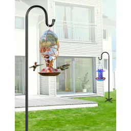 XDW-GIFTS Bird Feeder Pole for Outdoor, 60 Inch Shepherds Hooks Heavy Duty Garden Pole for Hanging Plant Basket, Solar Light Lanterns, Garden Plant Hanger Stands with 5 Base Prongs image 3