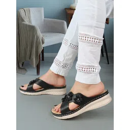 XE Looks Perforated Embellished Doctor Ortho Lightweight Open Toe Flats-picture-22