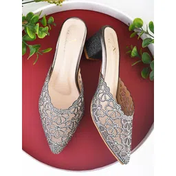 XE Looks Pointed Toe Block Mules-picture-23