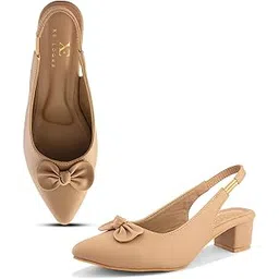 xe looks Slingback Heels | Pointed-Toe Design | Comfortable & Trendy Cushioned Footbed Heels For Girl & Women-picture-52