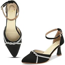 xe looks Women's Fashion Sandals | Faux Leather Attractive and Stylish Block Heel | or Wedding Occasion Heel Height 3inch| For Women & Girls-picture-22