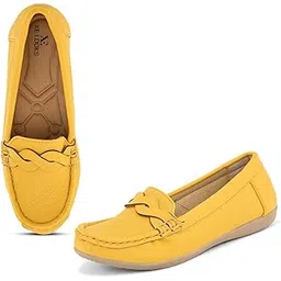 xe looks Women's Wave Design Loafer Ballet & Moccasins Faux Leather, Trendy and Stylish, Slip-on Mule Shoes for Daily Casual Wear & Formal Wear for Women & Girls-picture-45