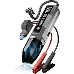 XECH 4-in-1 Car Vacuum Cleaner with Tyre Inflator, Jump Starter & Emergency Light | Dual Power Portable Handheld Vacuums for Cars and Home | Rechargeable and Cordless | Digital PSI Display (Supervac)-image-39