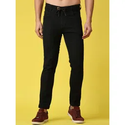 Xee Men Black Comfort Regular Fit Mid-Raise Clean Look Stretchable Jeans-picture-22
