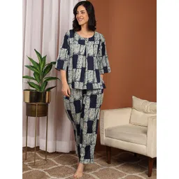 xenor ETC Women Printed Pure Cotton Top and Pyjamas Night suit-picture-27