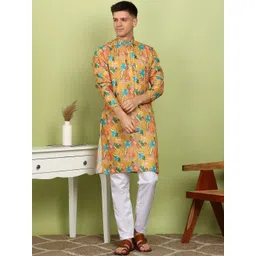 XENOR Men Floral Printed Kurta image 1