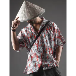 Xenpachi Men Attack On Titan Anime Run Printed Oversized Drop Shoulder Hawaiian Shirt-picture-10