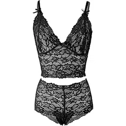 xenza Women's Polyester & Spandex G-Strings Bra Panty Lingerie Set Panties Brief Innerwear for Honeymoon Outfit for Valentine TE-6005-picture-51