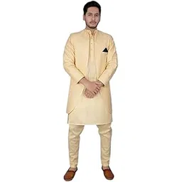 xepon Mens Ethnic Wear Traditional Kurta Pajama Ethnic Long Jacket Set-picture-19