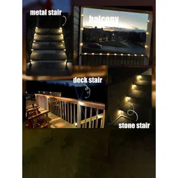 XERGY Off White 4 Pieces Waterproof Outdoor Solar Deck & Step String Lights-picture-10