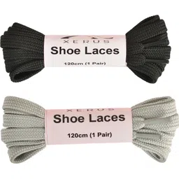 XERUS Flat Black Light Grey Shoe lace for sneakers canvas shoelaces Shoe Lace-picture-13