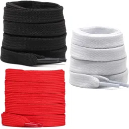XERUS shoe laces Flat Hollow Black Red White 120cm 3pair sneakers canvas Shoe Lace-picture-10
