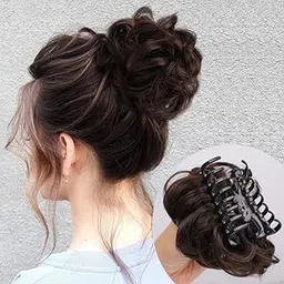 Xfilm Claw Clip in Hair Bun Messy Hair Extension |Hair Extensions| Extension Hair for Women & Girls | Clutcher Brown-picture-50