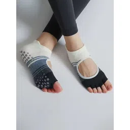 XFyt Striped Ankle-Length Pure Cotton Open Toe Yoga Socks-picture-24