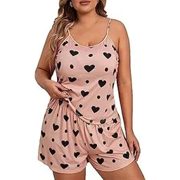 xipipz Women's Plus Size Pajamas Set Sexy Lingerie Sleepwear Lace Cami Top with Pj Short 2 Piece Nightwear-picture-10