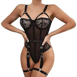 xivir Ladies Strappy Waist Garter Belt Sexy Large Size Lace Half Cup Sexy Underwear Sexy Lingerie for Women-picture-43