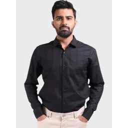 XKIND Men Classic Pure Cotton Slim Fit Striped Casual Shirt-picture-21