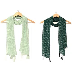 xmsfashion Printed Chiffon Women Multicolor Scarf, Stole, Fancy Scarf-picture-41