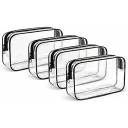 xoiped Transparent Travel Toiletry Bag | Waterproof Plastic Cosmetic Pouch, TSA Approved Clear Organizer with Strong Zipper for Flight, Gym & Holiday Travel | Multiple Pack Options (4)-picture-11