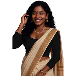 xolani Readymade Cotton Fitted Saree Blouse for Women Full Sleeve Square Round U Neck Regular fit Stretchable Pullon Western Stylish Crop Top VX2-picture-10