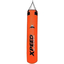 Xpeed High Performance Heavy Duty Unfilled Punching Bag with Rust Proof Stainless Steel Chain, PU Material, for Boxing, MMA, Kickboxing, Muay Thai (180 x 40 Orange)-picture-19