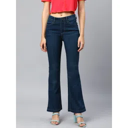 Xpose Women Blue Comfort Flared High-Rise Stretchable Jeans-picture-28