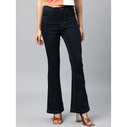 Xpose Women Navy Blue Comfort Bootcut High-Rise Stretchable Jeans-picture-11