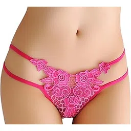 xs and os Women Lace Floral Embroidered Strappy Thong Panty-picture-26