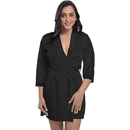 xs and os Women Satin Babydoll Nightwear Robe-picture-34
