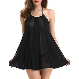 xs and os Women's Polyester Spandex & Poly Cotton Solid Above knee Baby Doll-picture-37