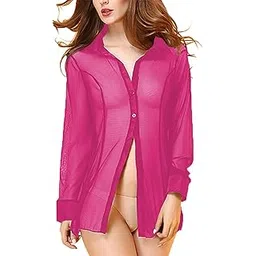 xs and os Women's Sheer Mesh Shirt Babydoll Lingerie-picture-54