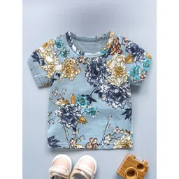 Xsole Boys Floral Printed Round Neck T-shirt-picture-30