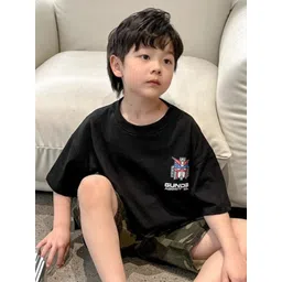 Xsole Boys Typography Printed Round Neck Cotton Oversized T-shirt-picture-11