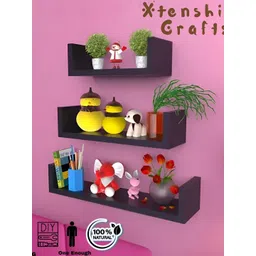 Xtenshion Crafts Black 3 PieceWooden Shelf-picture-33