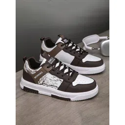 XTOON Men Printed Lace-Up Lightweight Smart Casual Sneakers-picture-36