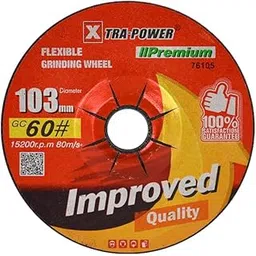 Xtra Power 4" (103 mm) Premium Flexible Grinding Wheel (Grit - 60) for all types of stone and glass | Pack Of 10-picture-30