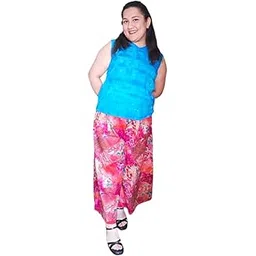 xunzoni Turquoise Tie-Dye Top with Multicolor Printed Palazzo Pants Set Size Medium-picture-50