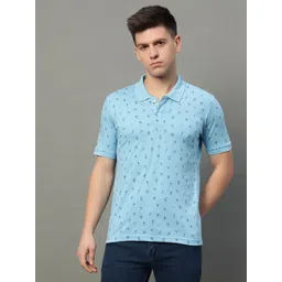 XYRIS Men Printed Polo Collar Drop-Shoulder Sleeves T-shirt-picture-11